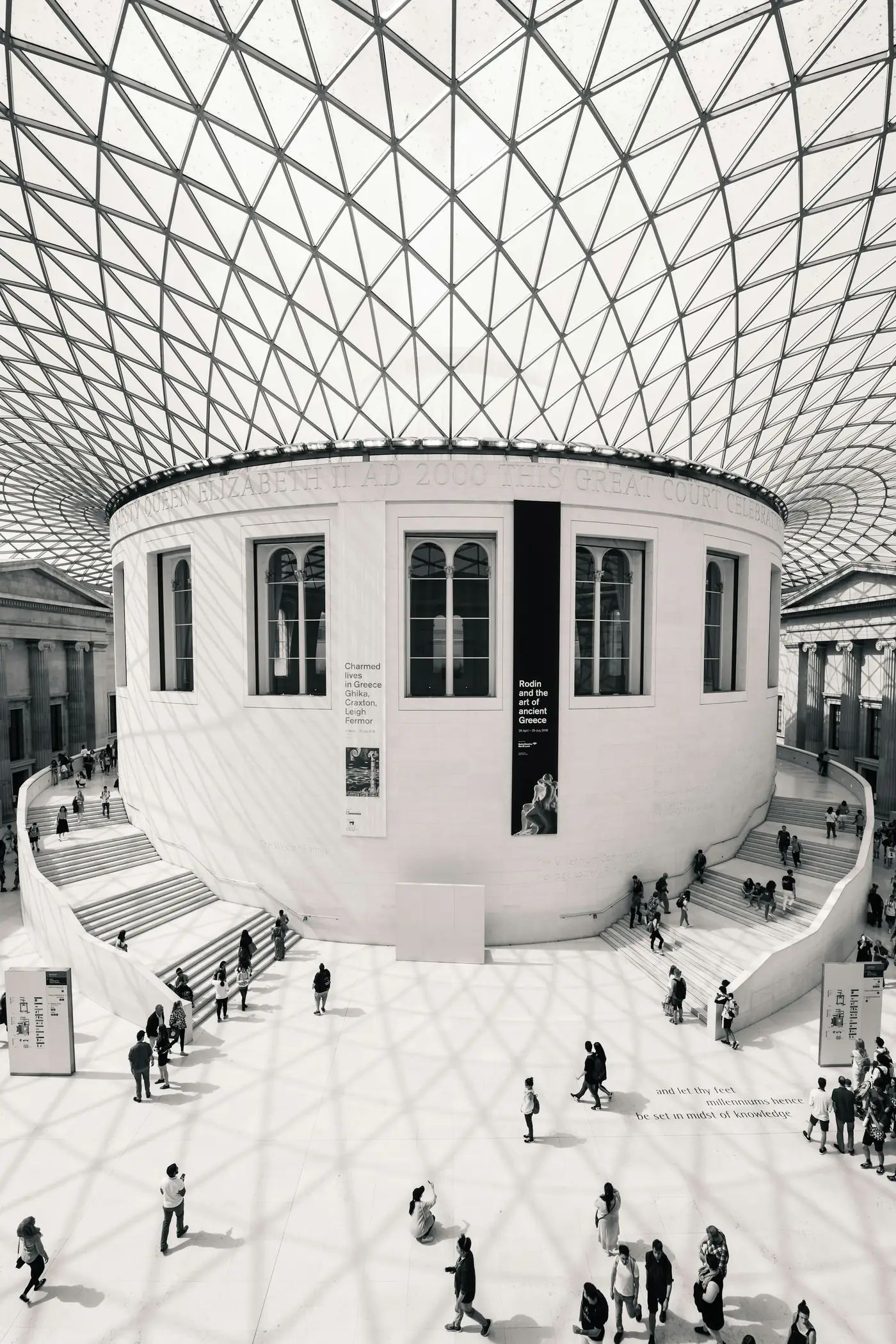The glass roof of the Great Court at the British Museum, Bloomsbury